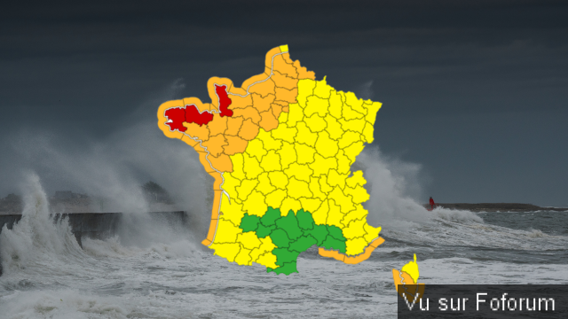 Alerte Météo: Le Finistère la Manche et les Côtes d' Armor passent en niveau Rouge