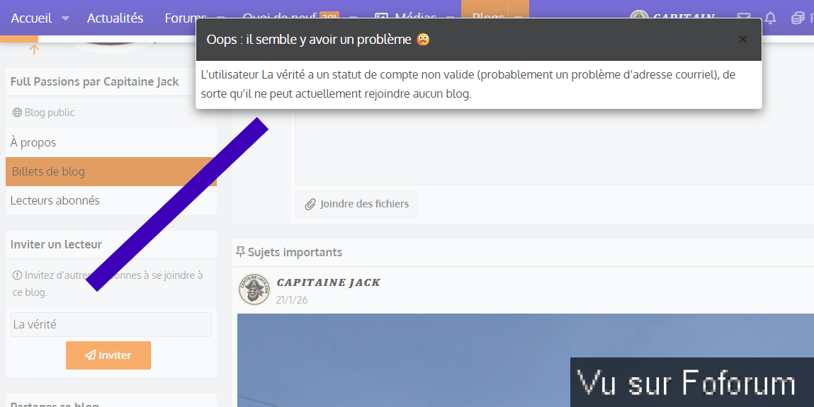 Vous vous êtes inscrit sur le forum mais ...
