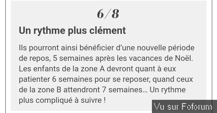 Vous êtes quelles zone pour les vacances ?