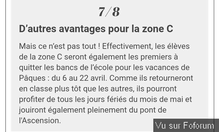 Vous êtes quelles zone pour les vacances ?