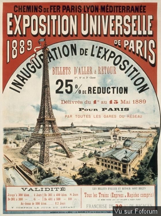 La Tour Eiffel en 1889.