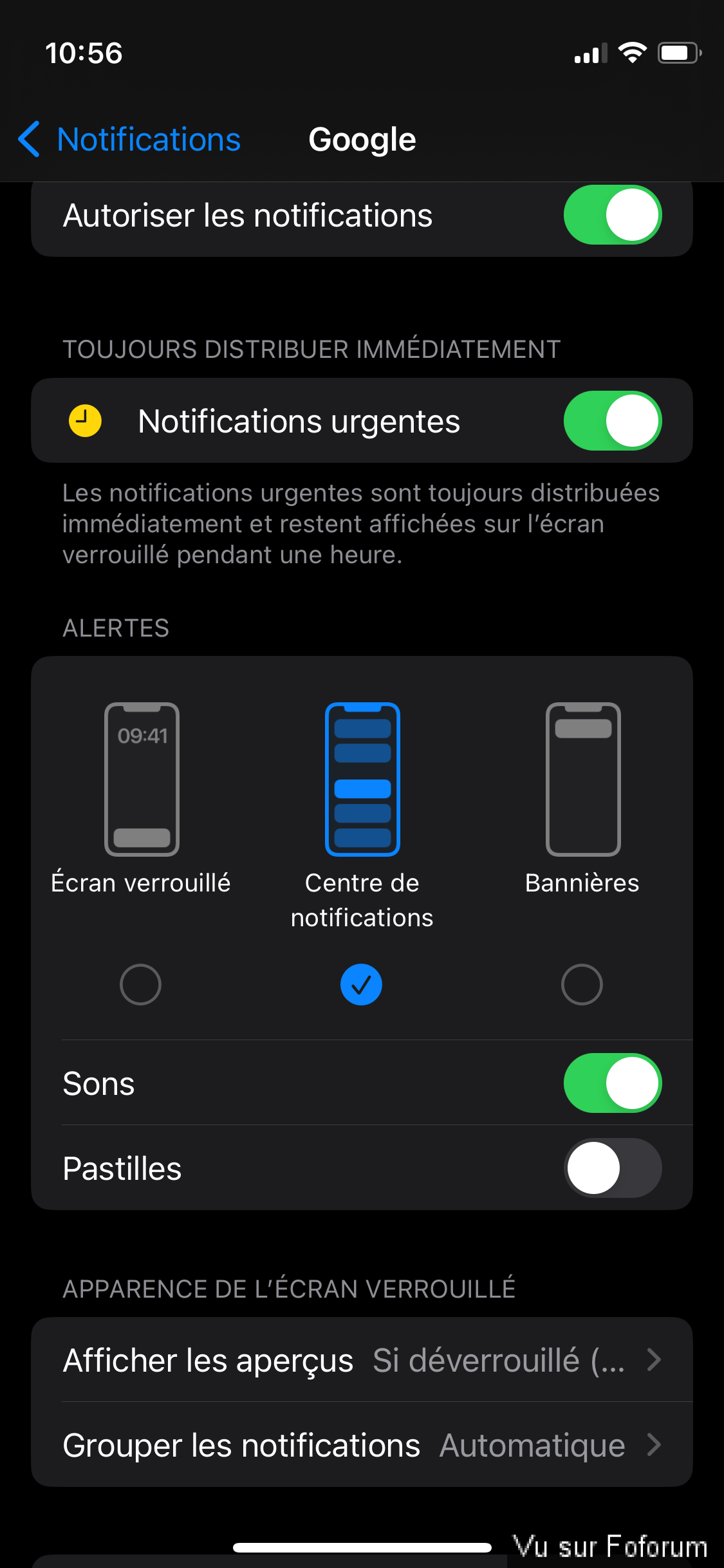 Problème de notification sur mon iPhone