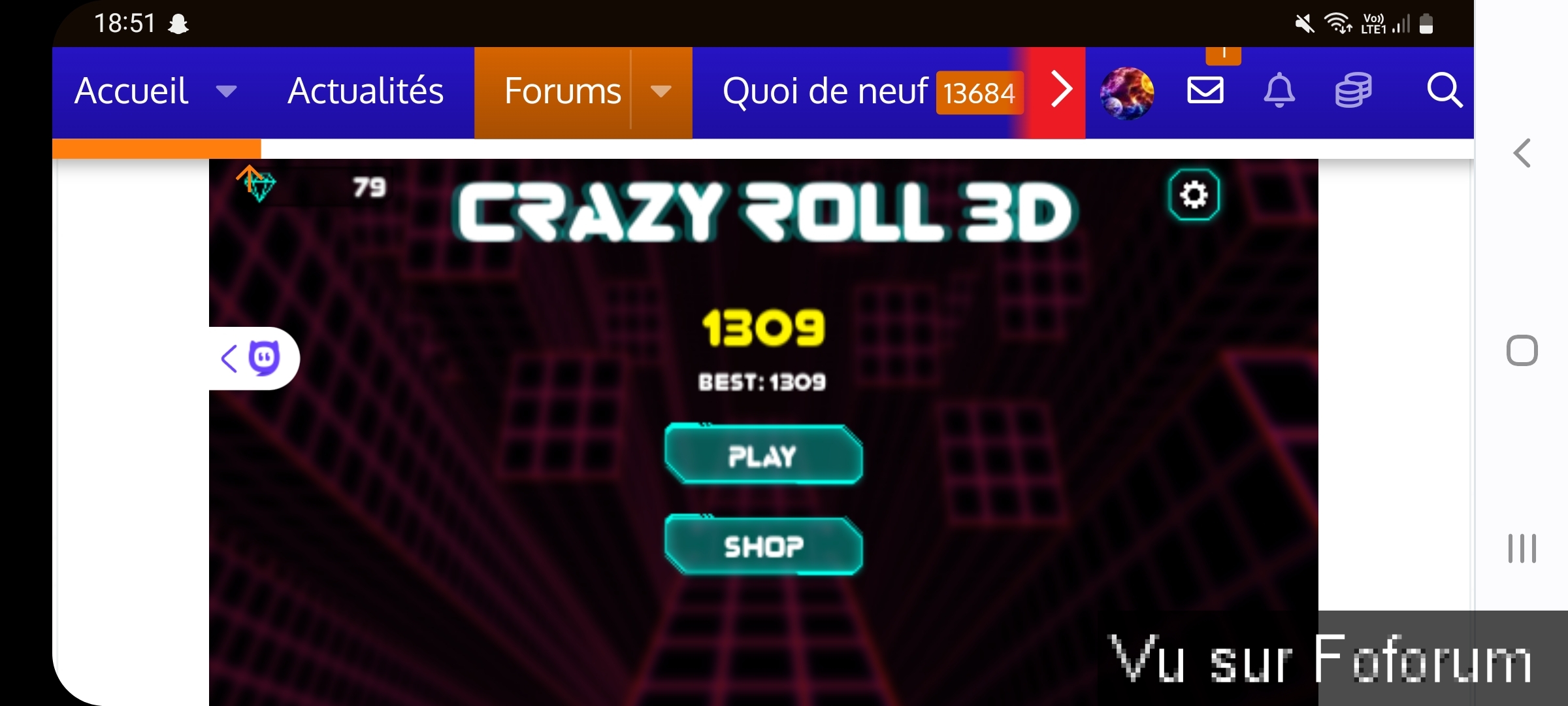 Mini jeu flash : Crazy Roll 3d